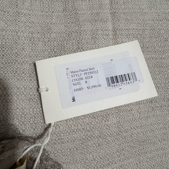 Ulla Johnson Maren Pleated Metallic Lace Midi Skirt - Picture 7 of 8